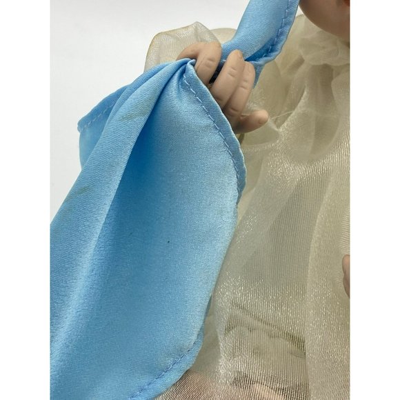 Doll 1991 Cindy M. McClure 9” Porcelain Crying curly blonde Vintage - Picture 9 of 10